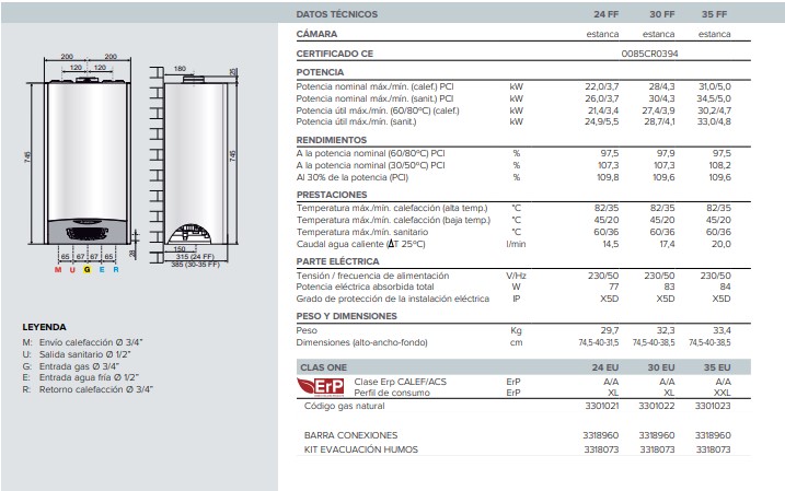 Caldera Ariston Clas One Ff Wifi Integrado